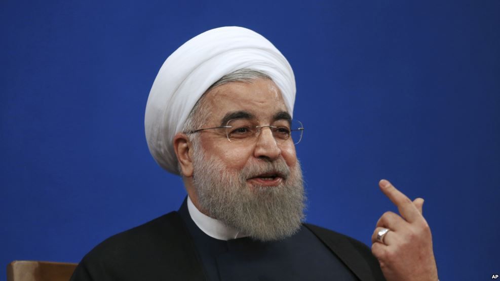 El presidente iraní, Hassan Rouhani, habló en una conferencia de prensa en Teherán, Irán, el martes, 17 de enero, de 2017.
