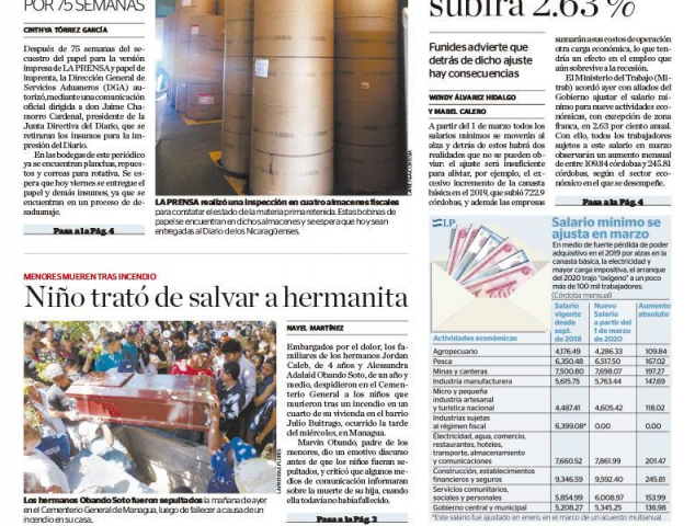80 toneladas de materia prima del Diario La Prensa en mal estado