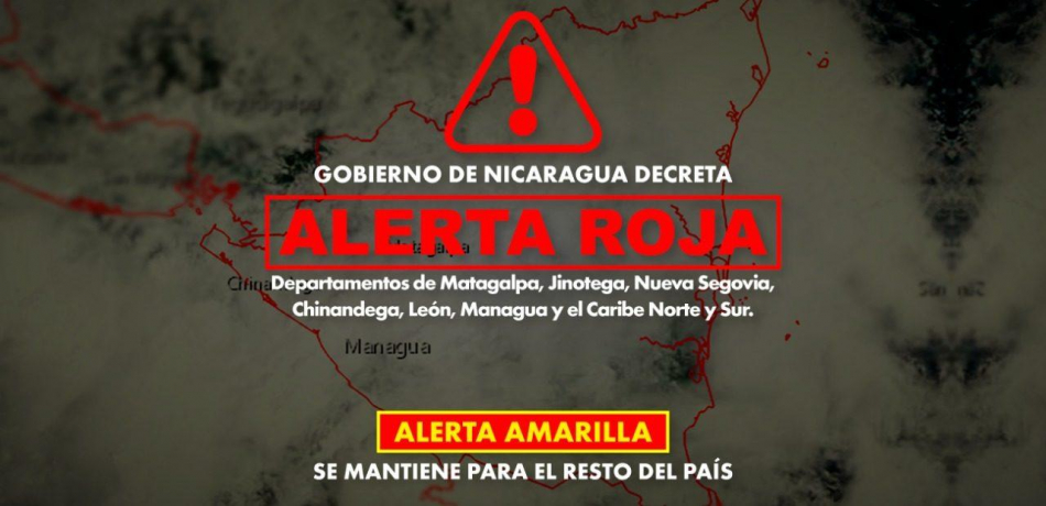 Declaran Alerta Roja para Nicaragua