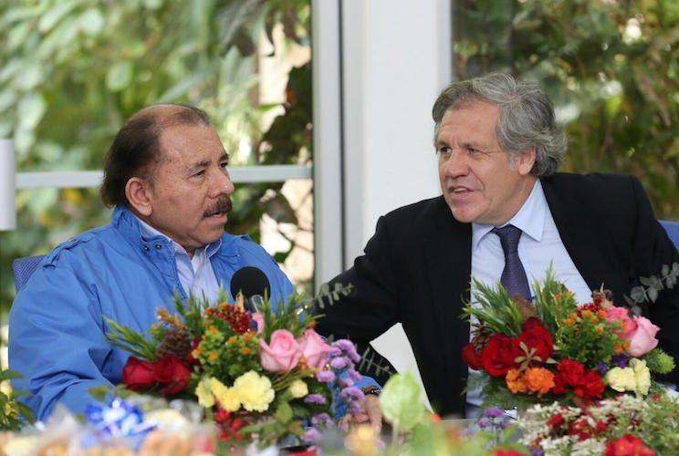 Daniel Ortega y Luis Almagro-imagen tomada de la Prensa