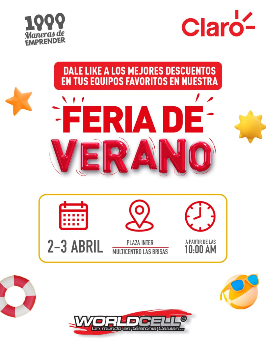 La Feria de Verano se realizará en Multicentro Las Brisas el 2 y 3 de abril, a partir de las 10:00 a.m.
