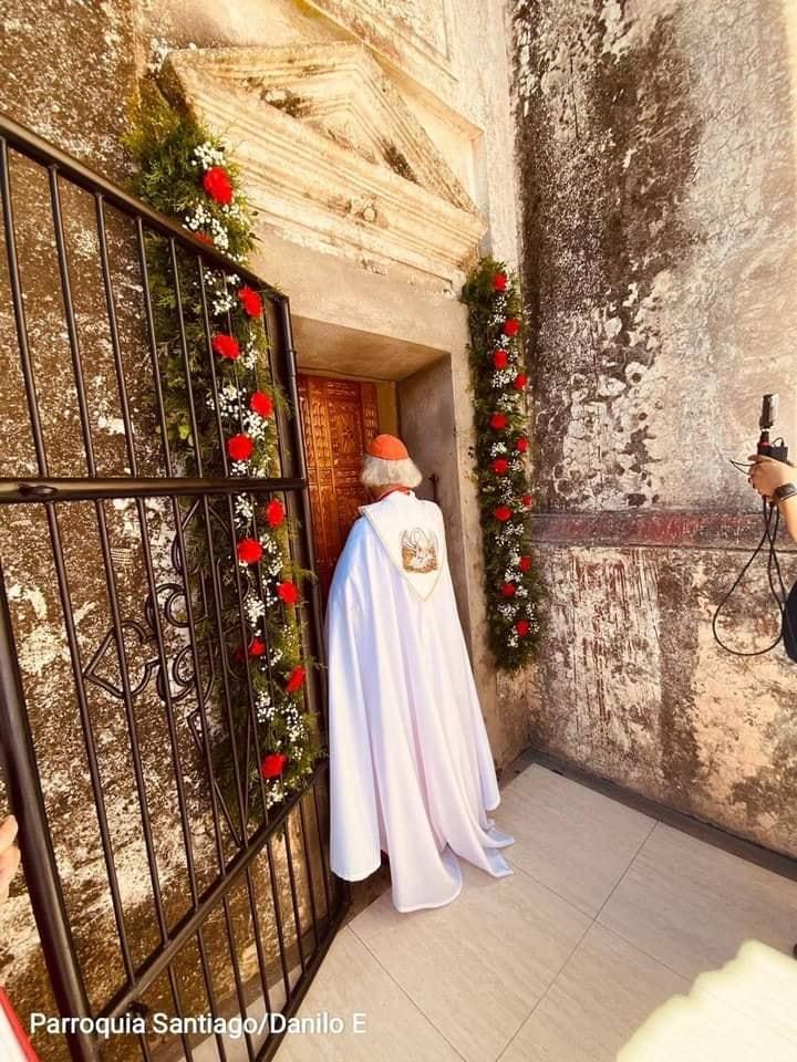 Cardenal Brenes en Jinotepe. Foto: Parroquia Santiago Apóstol 