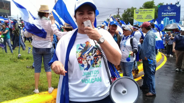 Irlanda Jérez  en una manifestación/imagen tomada de Nicaragua