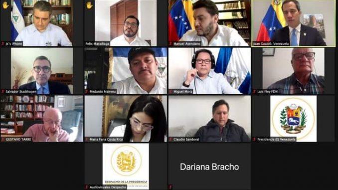 Juan Guidó en encuentro virtual con aspirantes a la presidencia de Nicaragua