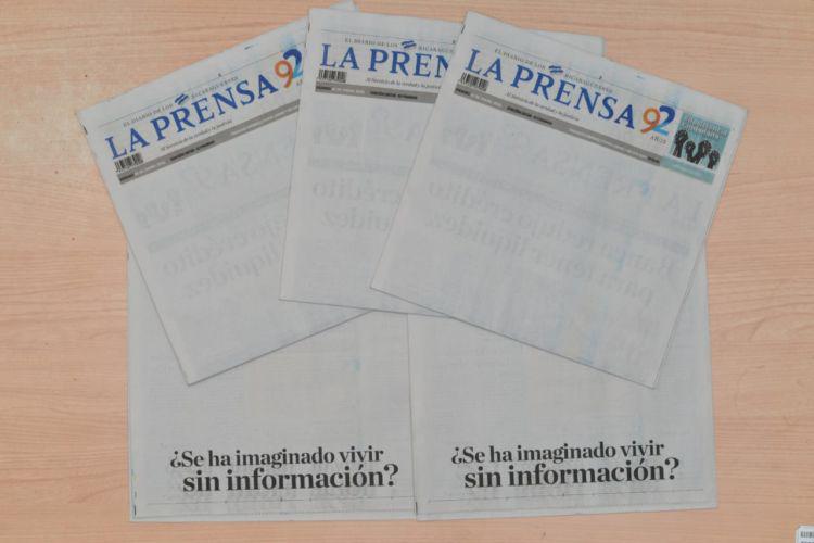 Edición en blanco de la Prensa-imagen tomada de el Desconcierto