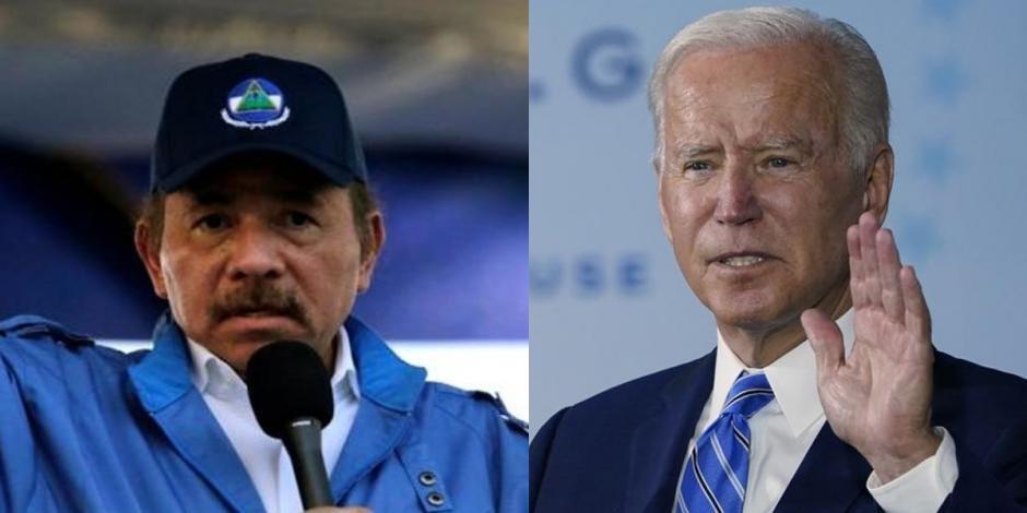 Joe Biden y Daniel Ortega, presidente de Nicaragua