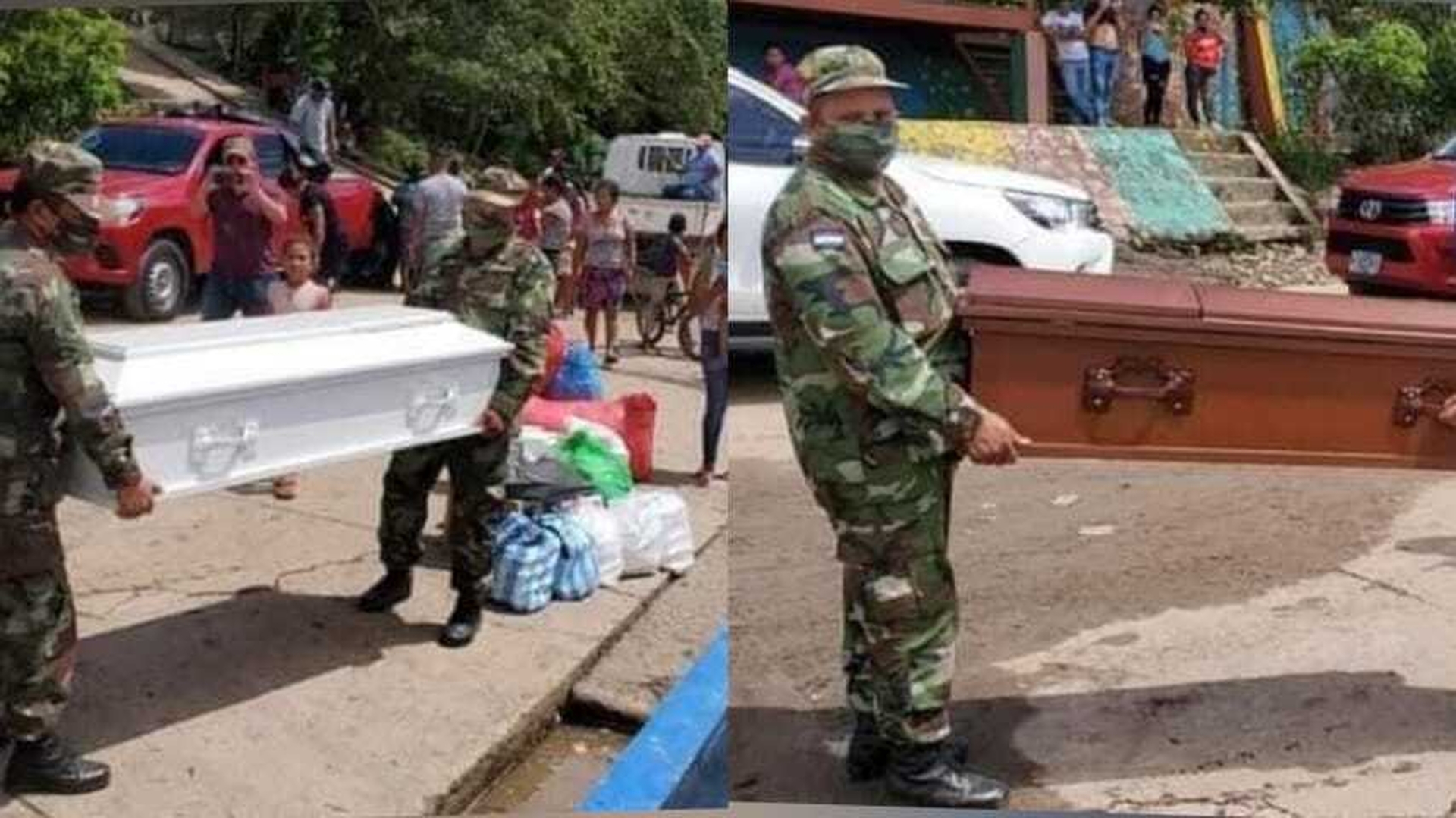 Las imagenes nos muestran el preciso momento del traslado de las dos hermanitas asesinadas en Ciudad Belen en Managua hacía la comunidad de Walakitan.