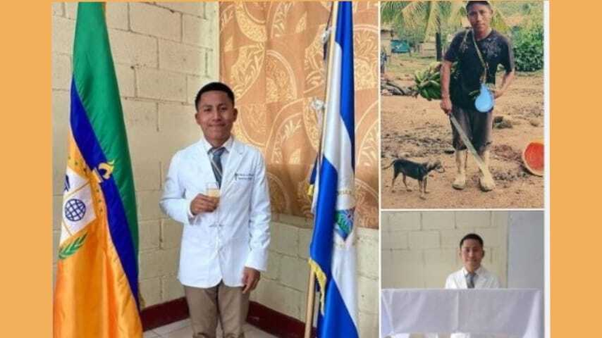 Pineda, es un joven procedente de Amak, una comunidad indigena del Caribe Norte de Nicaragua, quien con esfuerzo y dedicación por fin logró unos de sus anhelados sueños convertirse en médico  