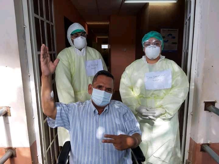 Ervín Avellán Díaz fue dado de alta del Hospital Regional Santiago de Jinotepe, tras dar positivo a Covid-19/imagen tomada de redes sociales