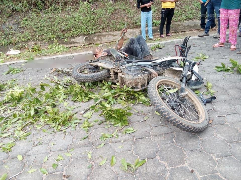 El motociclista perdió su brazo mientras se desplazaba en  San Juan de Río Coco