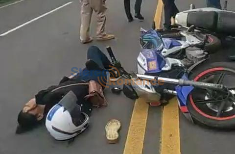 Encontronazo de motos en Carazo deja a mujer con fractura en la pierna