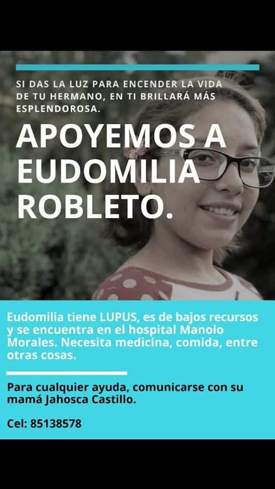 Abre tu corazón para ayudar a Eudomilia quien padece lupus 