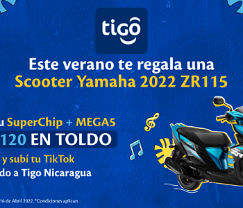 Los clientes que visiten y activen un servicio en el Toldo Veranero Tigo podrán participar en la rifa de una “Scooter Yamaha 2022 ZR 115”.