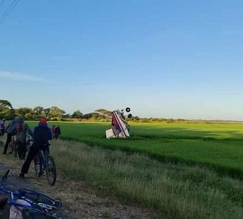Piloto ileso de milagro tras caer avioneta en cultivos de arroz 