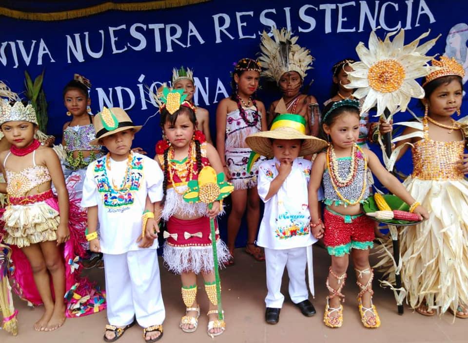 En Carazo los menores vistieron alusivos a la resistencia indígena
