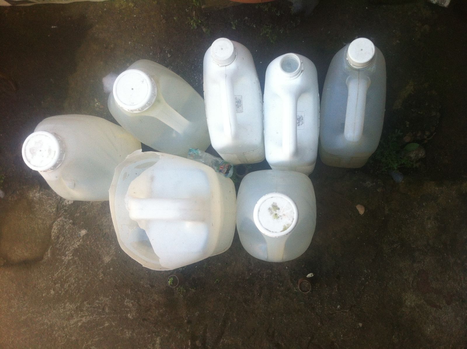 Las familias guardan agua en botellas, panas y otros recipientes 